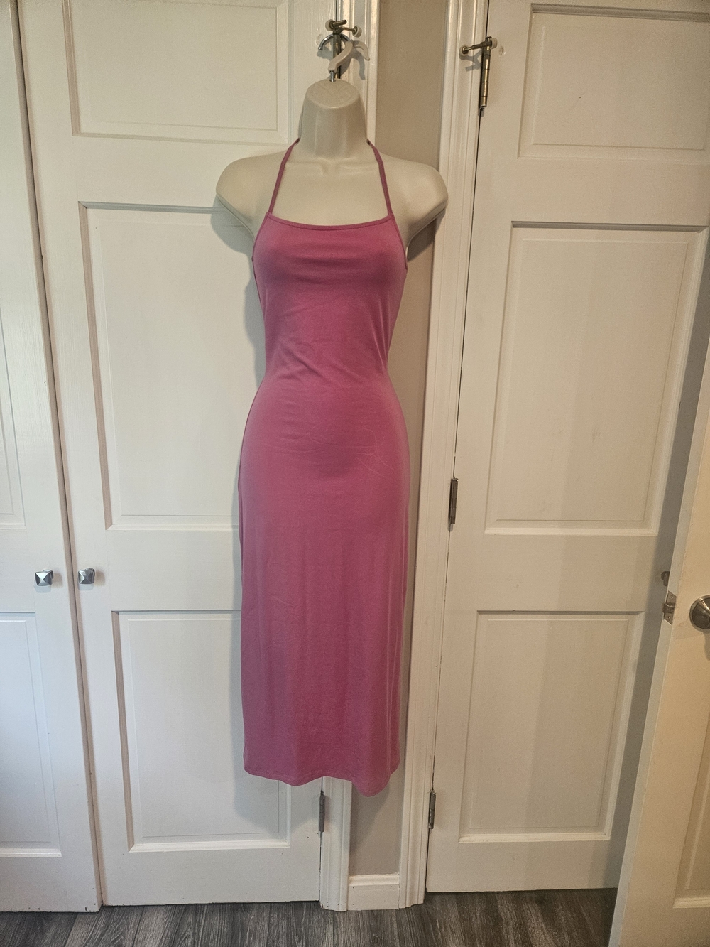 No Boundaries Pink Halter Maxi Dress